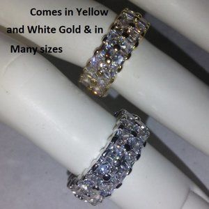 Eternity ring white or yellow gold plate CZ NWT